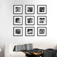 Sindcom 9 Pack 12x12 Picture Frames,Display Pictures 8x8 with Mat or 12x12 Without Mat,Gallery Wall Photo Frames, Black