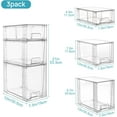 Sindcom 6 Pack Clear Stackable Storage Drawers,Easy to Assemble Bathroom Organizers and Storage with handles,Plastic Drawers for Kitchen Pantry,Cabinet,Under Sink Organization