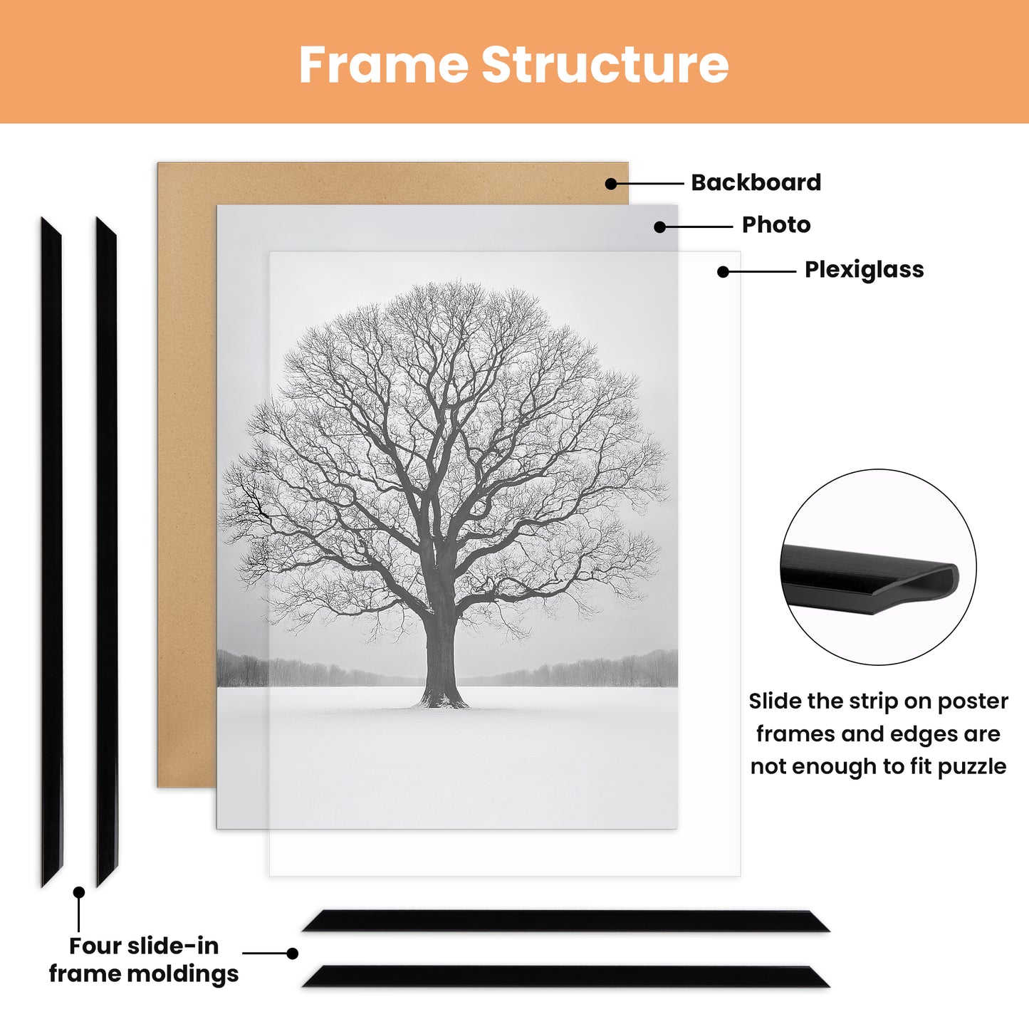 Sindcom 11x17 Picture Frames, Gallery Wall Poster Frames Set of 3, Black