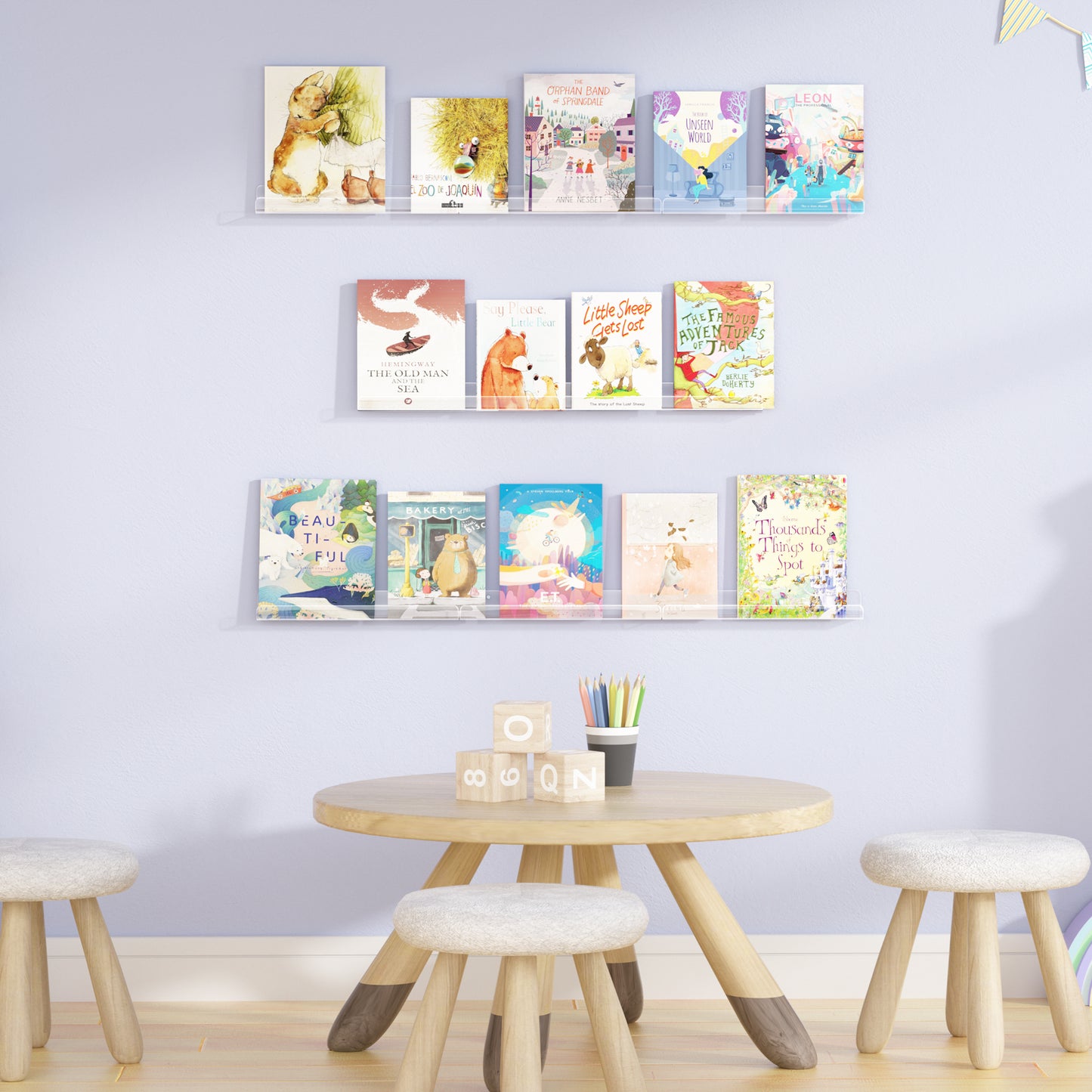 Sindcom Vinyl Record Holder Wall Mount Album Shelve Record Holder , Easy Install Acrylic Vinyl Display Shelf in Office Home,5 Pcs