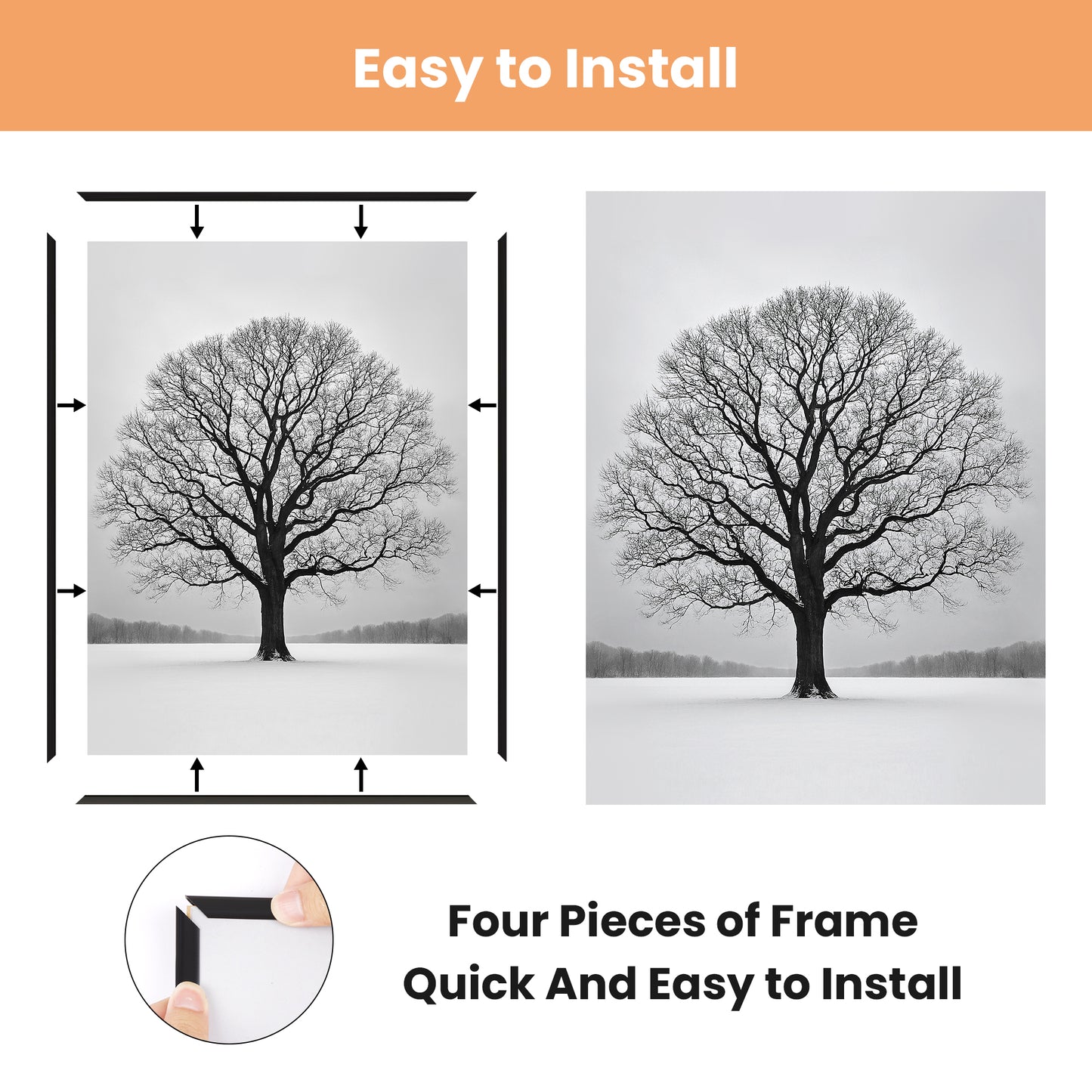 Sindcom 16x20 Picture Frames, Gallery Wall Poster Frames Set of 3, Black