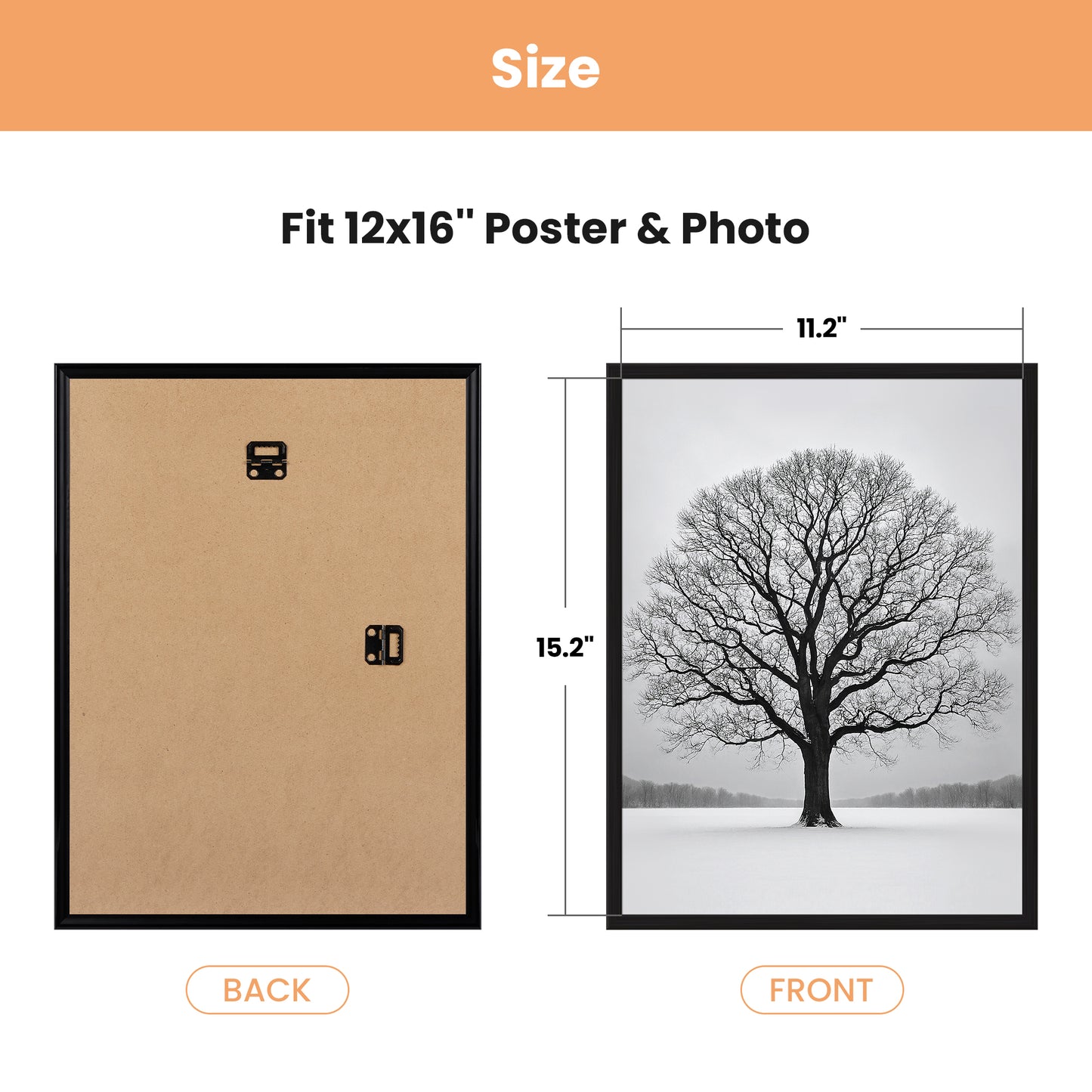Sindcom 12x16 Picture Frames , Gallery Wall Poster Frames , Set of 3 , Black