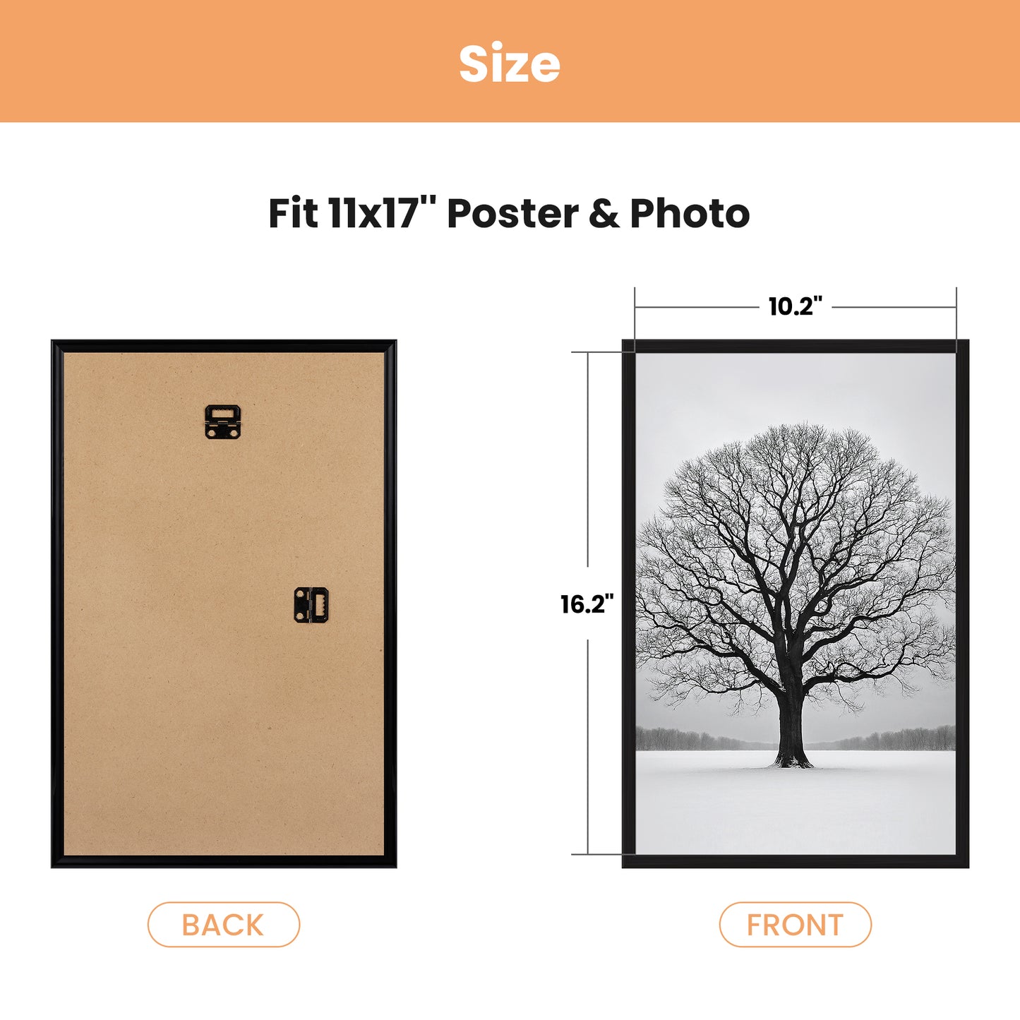Sindcom 11x17 Picture Frames, Gallery Wall Poster Frames Set of 3, Black