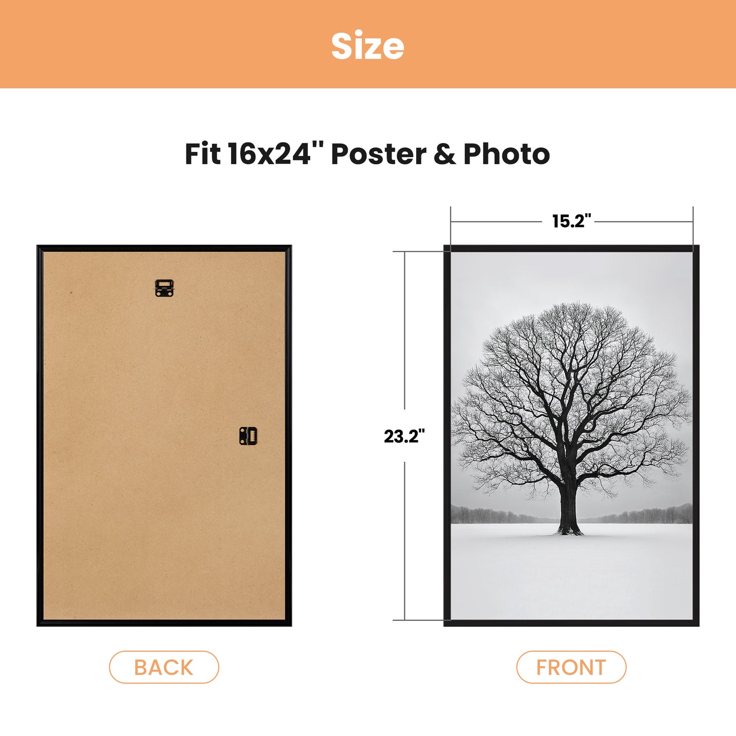 Sindcom 16x24 Picture Frames , Gallery Wall Poster Frames Set of 3 , Black