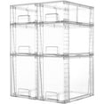 Sindcom 6 Pack Clear Stackable Storage Drawers,Easy to Assemble Bathroom Organizers and Storage with handles,Plastic Drawers for Kitchen Pantry,Cabinet,Under Sink Organization