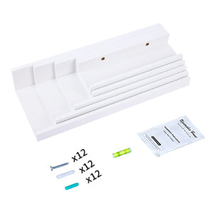 Floating Shelves, Upsimples Home Wood Shelf Wall Mounted, Set of 5, Multiple Sizes, White