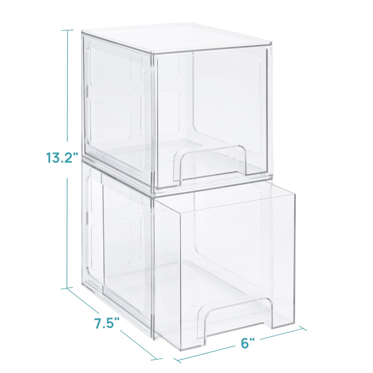 Sindcom TALL Stackable Makeup Storage Drawers, 4 Pack Acrylic Bathroom Organizers