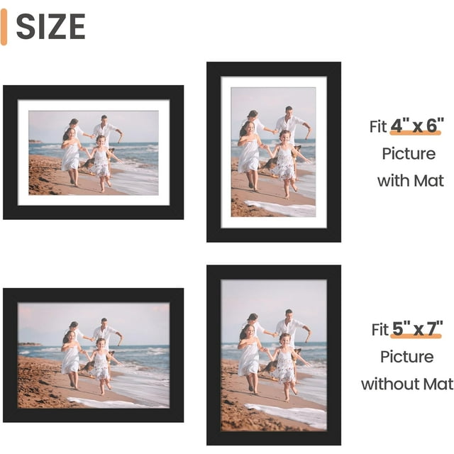 Sindcom 5 x 7 Picture Frame , Black , Gallery Wall Frame
