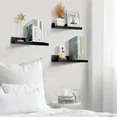 Floating Shelves, Upsimples Home Wood Shelf Wall Mounted, Set of 5, Multiple Sizes, Black