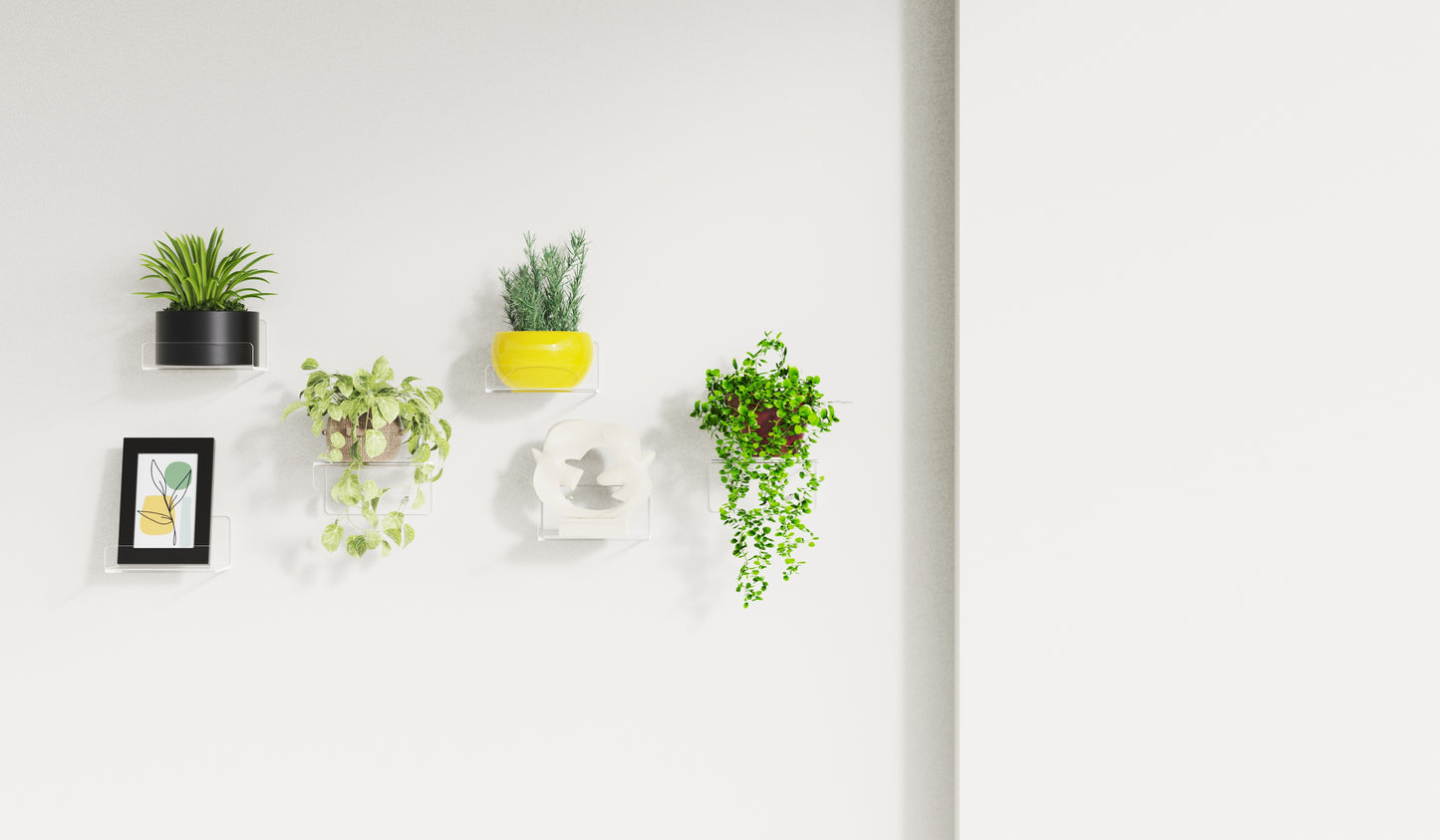 Acrylic Floating Shelves Wall Mounted, Sindcom 5pack Clear Acrylic Shelves