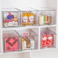 Sindcom 4 Pack Large Stackable Plastic Storage Drawers, Acrylic Clear Bathroom Closet Undersink Organizer,4 Medium