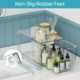 Sindcom 6 Pack Clear Stackable Storage Drawers,Easy to Assemble Bathroom Organizers and Storage with handles,Plastic Drawers for Kitchen Pantry,Cabinet,Under Sink Organization