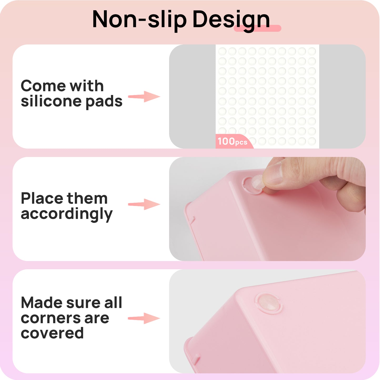 Sindcom 26 PCS Drawer Organizers,Pink Plastic Stackable Organizer Bins and Vanity Organizer