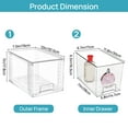 Sindcom 4 Pack Large Stackable Plastic Storage Drawers, Acrylic Clear Bathroom Closet Undersink Organizer,4 Medium