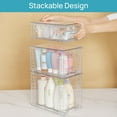 Sindcom 6 Pack Clear Stackable Storage Drawers,Easy to Assemble Bathroom Organizers and Storage with handles,Plastic Drawers for Kitchen Pantry,Cabinet,Under Sink Organization