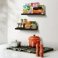 Floating Shelves, Upsimples Home Wood Shelf Wall Mounted, Set of 5, Multiple Sizes, Black