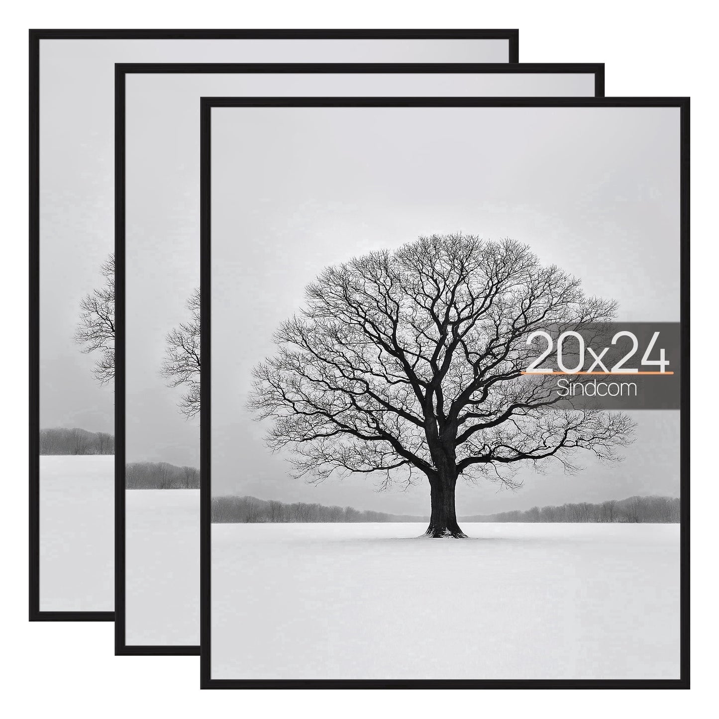 Sindcom 20x24 Picture Frames , Gallery Wall Poster Frames Set of 3 , Black