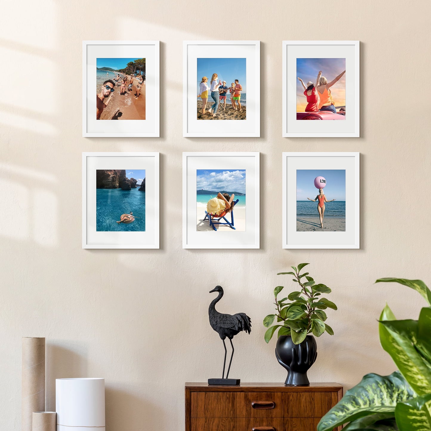 Sindcom 5 PACK 11x14 Matted to 8x10 Gallery Wall Picture Frame, White Photo Frames