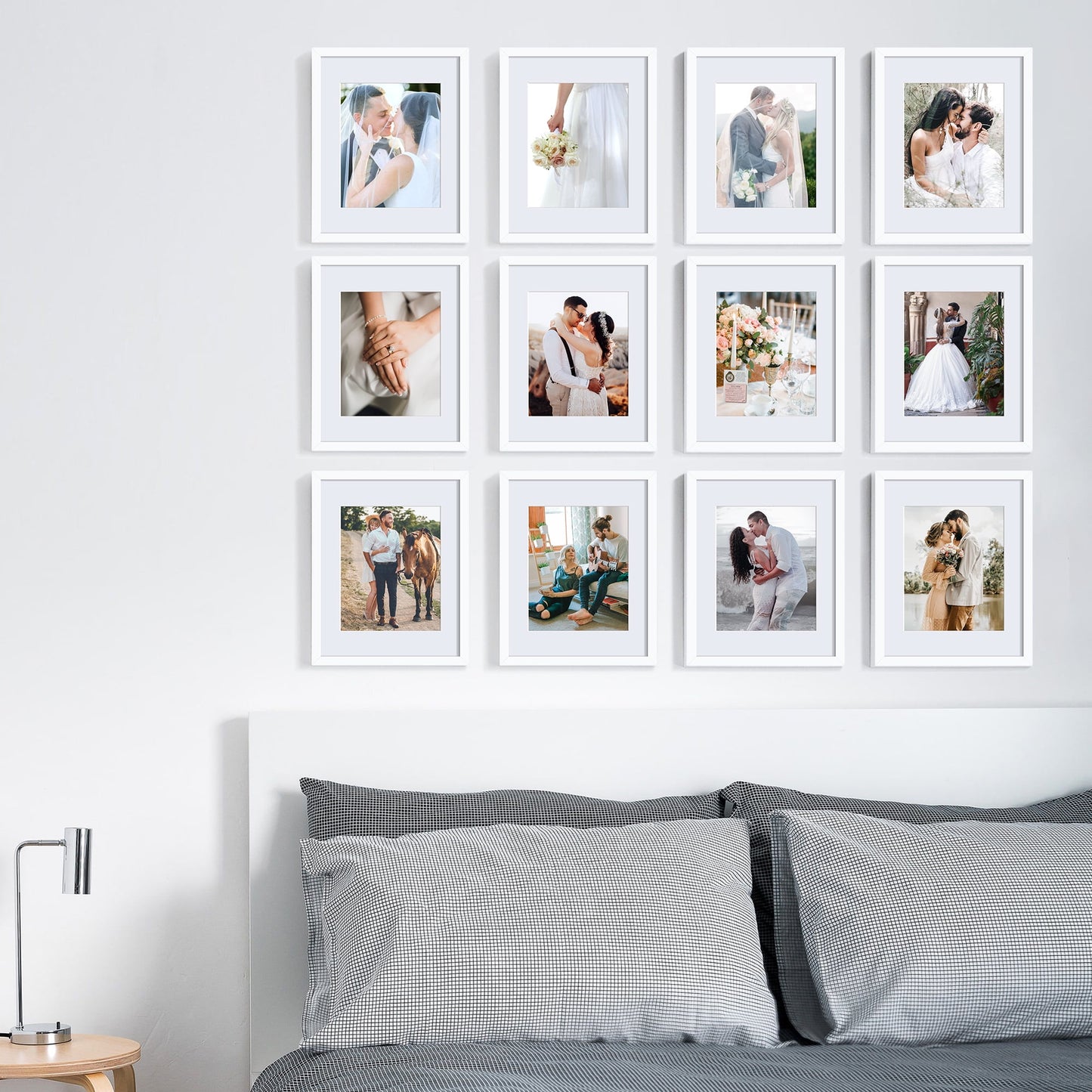 Sindcom 5 PACK 11x14 Matted to 8x10 Gallery Wall Picture Frame, White Photo Frames