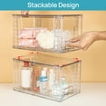Sindcom 4 Pack Large Stackable Plastic Storage Drawers, Acrylic Clear Bathroom Closet Undersink Organizer,4 Medium