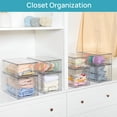 Sindcom 4 Pack Large Stackable Plastic Storage Drawers, Acrylic Clear Bathroom Closet Undersink Organizer,4 Medium