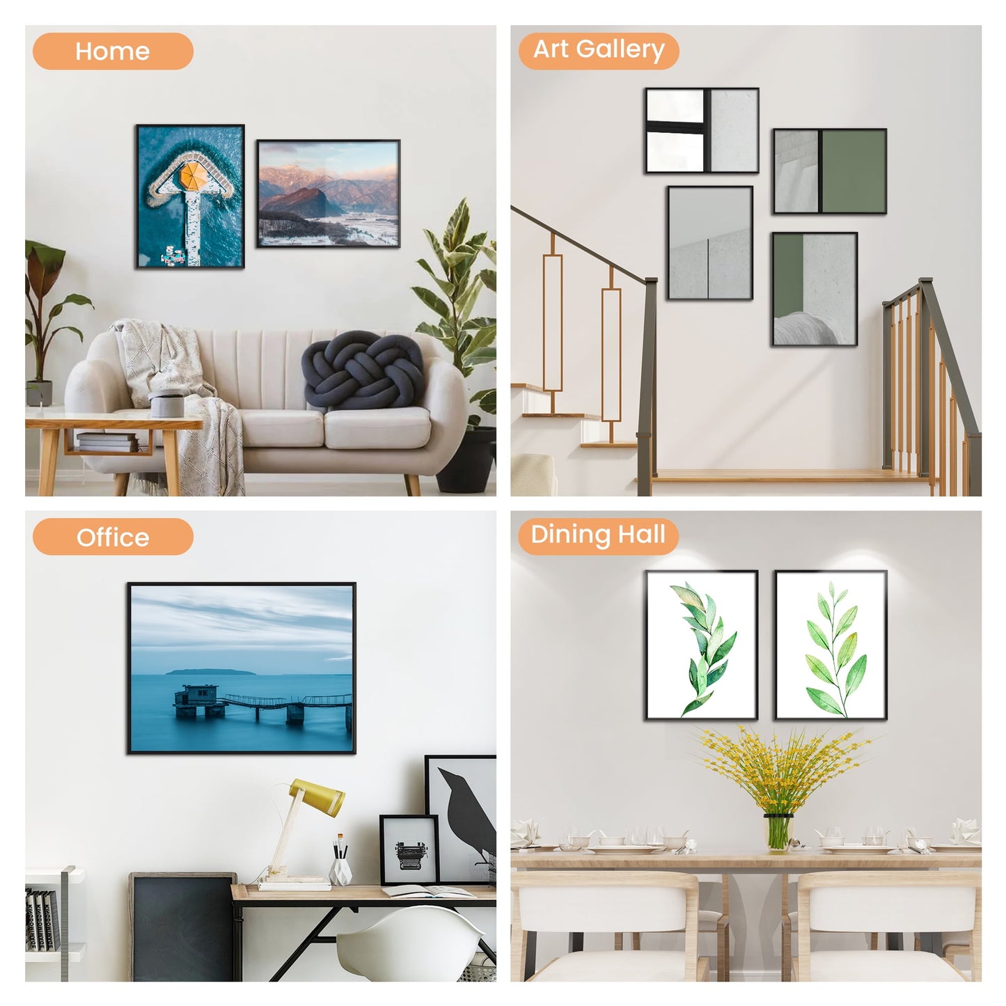 Sindcom ABS 16x20 Picture Frames, Gallery Wall Poster Frames Set of 5, Black