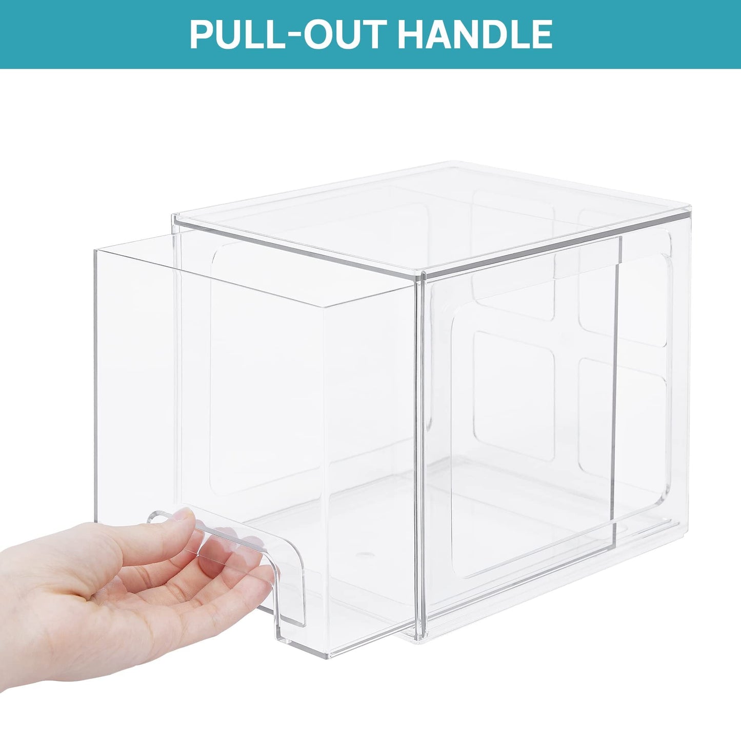 Sindcom TALL Stackable Makeup Storage Drawers, 4 Pack Acrylic Bathroom Organizers