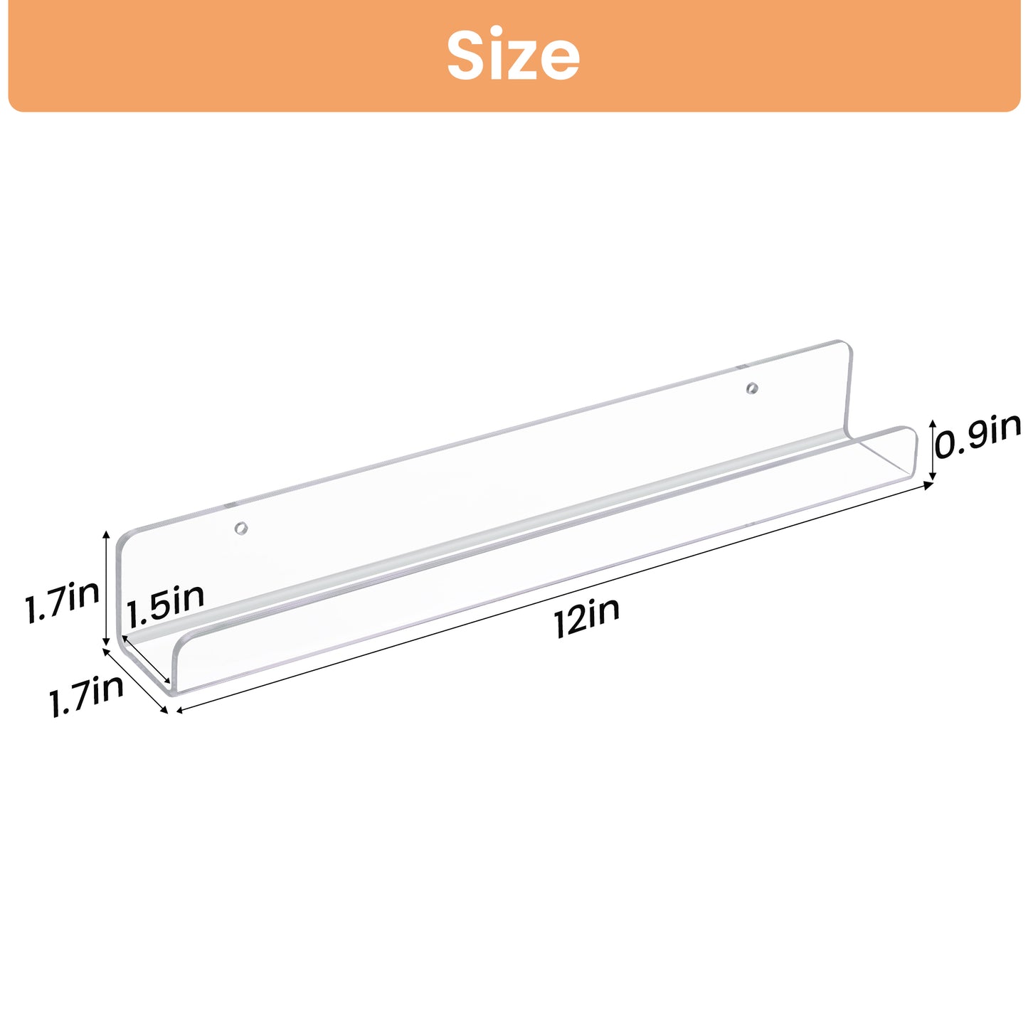 Sindcom Vinyl Record Holder Wall Mount Album Shelve Record Holder , Easy Install Acrylic Vinyl Display Shelf in Office Home,5 Pcs