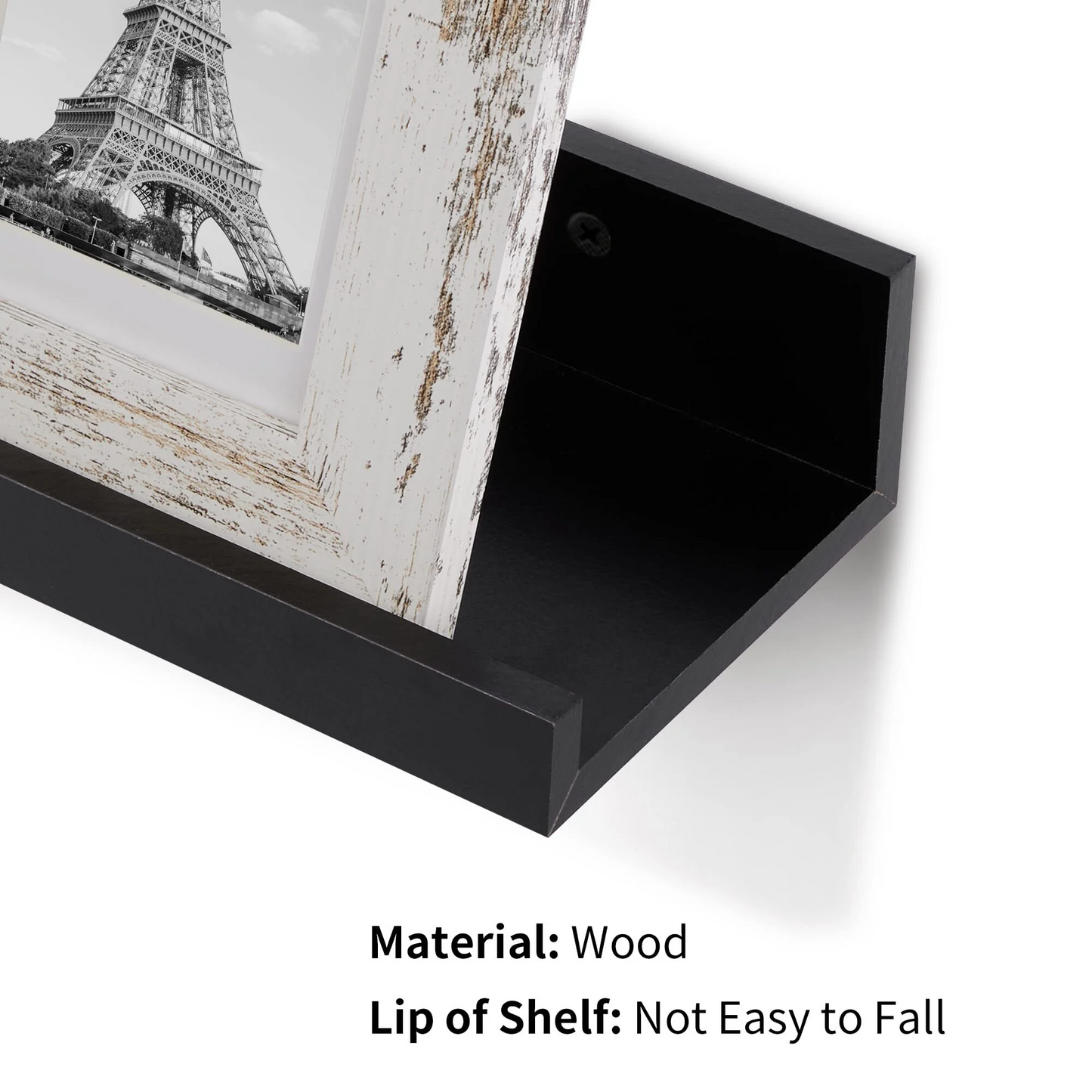 Floating Shelves, Upsimples Home Wood Shelf Wall Mounted, Set of 5, Multiple Sizes, Black