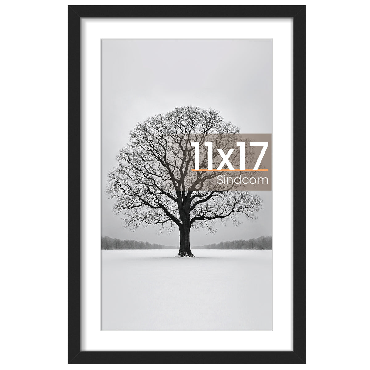 Sindcom 11x17 Picture Frame , Black , Gallery Wall Frame , Display Pictures 9x15 with Mat or 11x17 Without Mat, Photo Frames