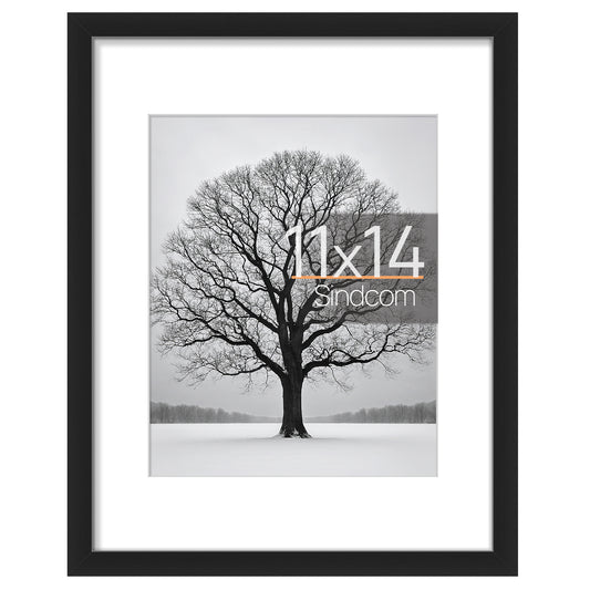 Sindcom 11 x 14 Picture Frame , Black , 1 Pack , Gallery Wall Frame to Display Pictures 8x10 with Mat or 11 x 14 Without Mat