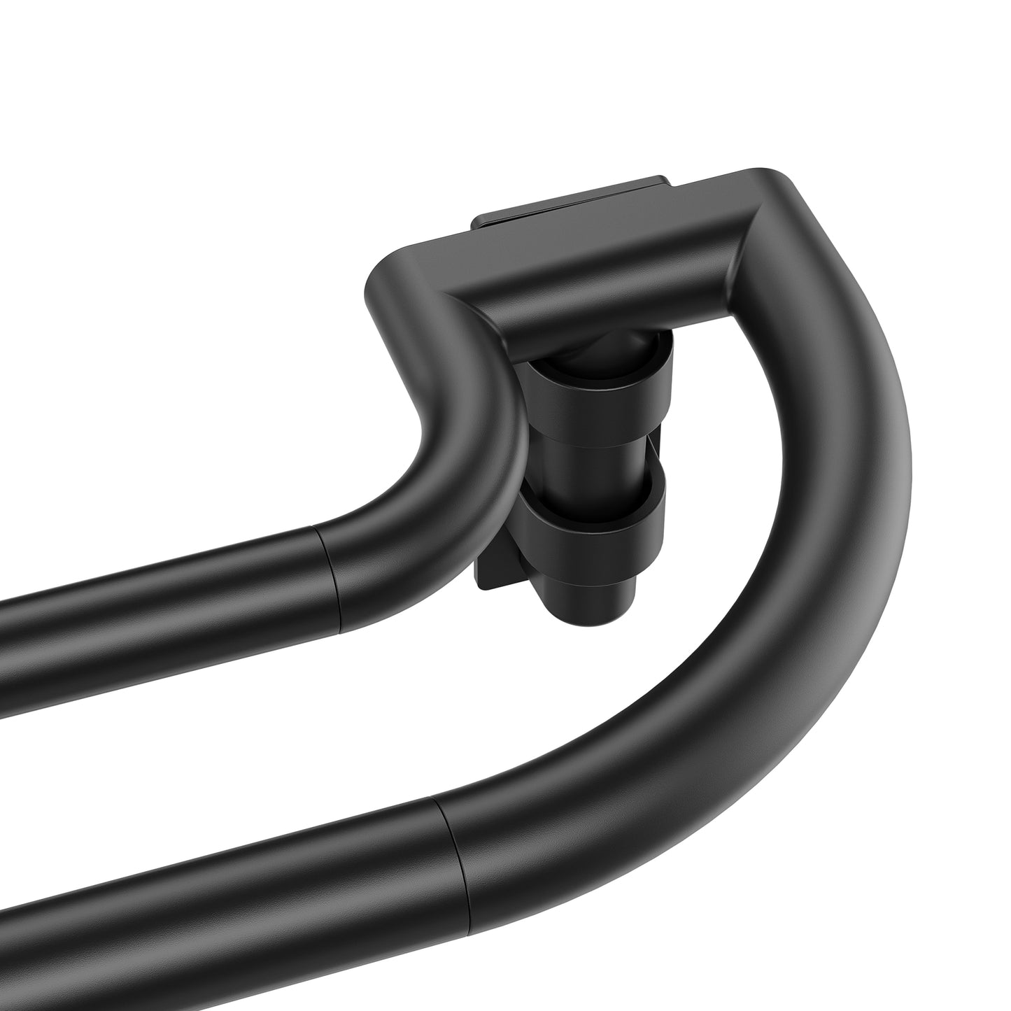 Sindcom Double Curtain Rod，Blackout Wrap-Around Curtain Rods for Windows 66 to 120 Inch for Room Darkening Curtains，Adjustable from 32 to 129 Inch, Matte Black