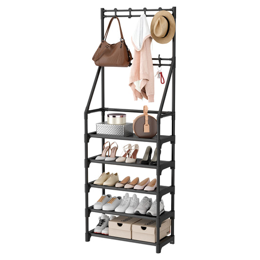 5-Tiers Shoe Rack, Shoe Storage Organizer for Entryway Closet, Black