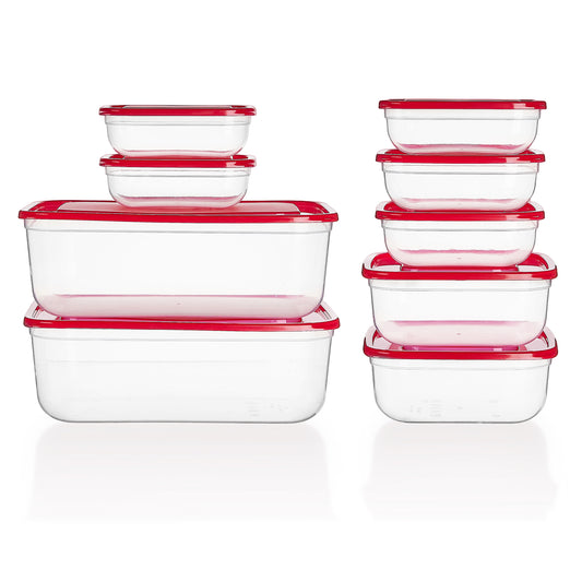 Sindcom 18 Pieces Meal Prep Containers, 4-Size Plastic, Containers with Lids for Lunch,Leftover
