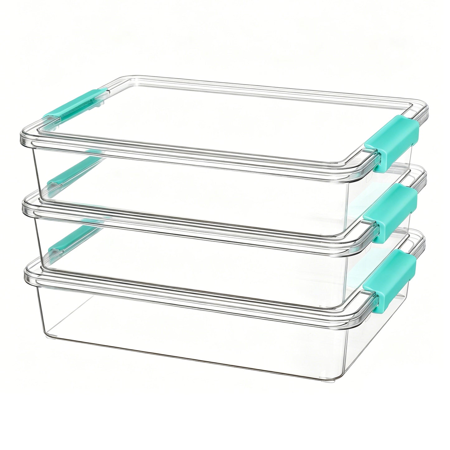 Sindcom 6 Qt Plastic Storage Bins with Lids, Clear Sensory Bins, Arts Crafts Organizers and Storage, Stackable Containers for Home Office and School Supplies, 3 Pack