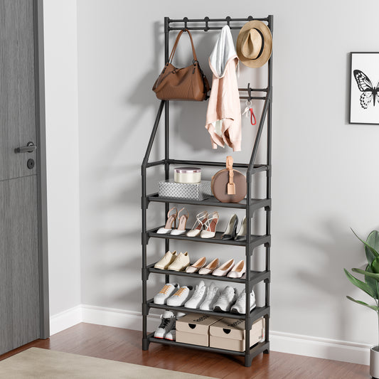 5-Tiers Shoe Rack, Shoe Storage Organizer for Entryway Closet, Black