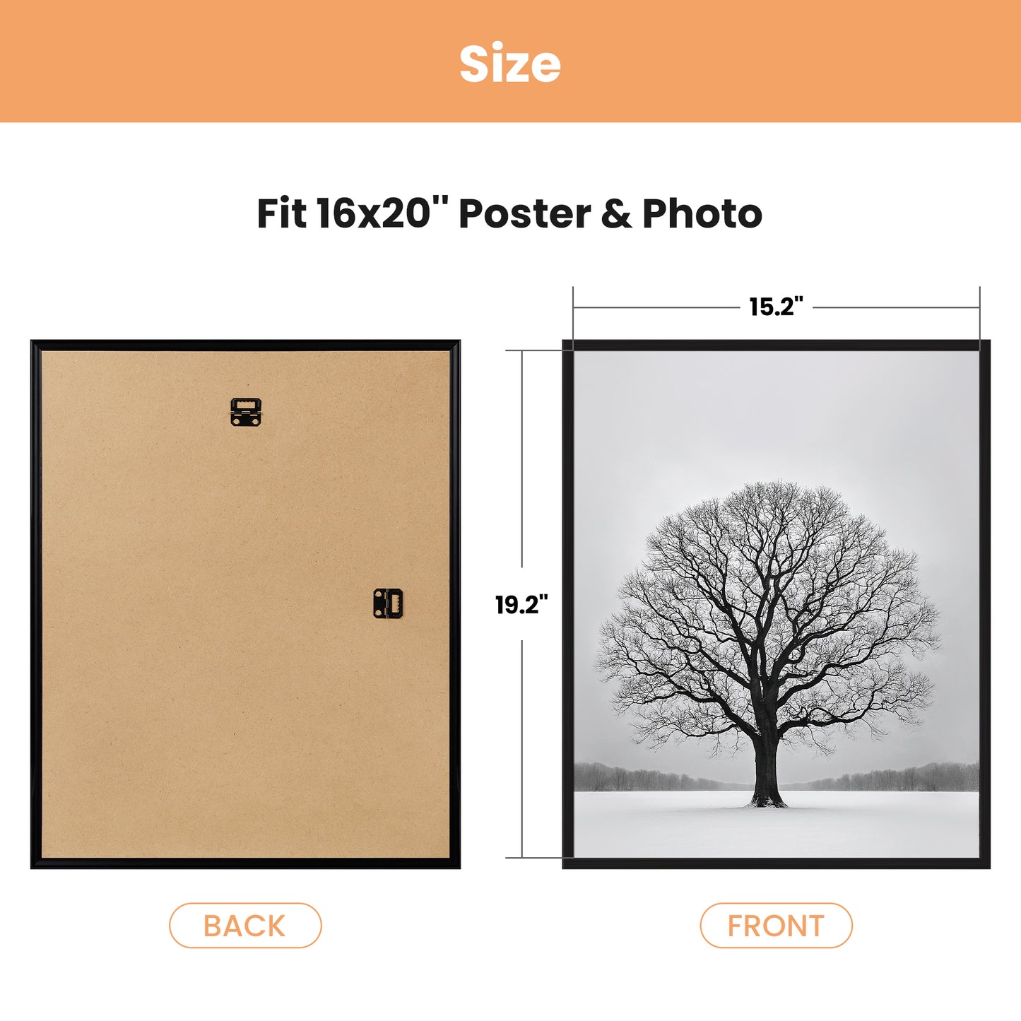 Sindcom 16x20 Picture Frames, Gallery Wall Poster Frames Set of 3, Black