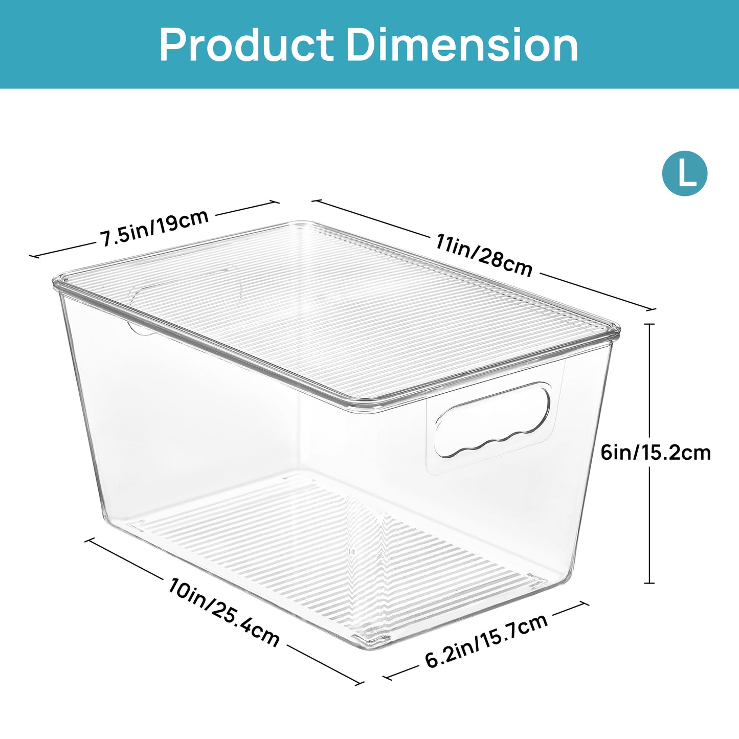 Sindcom 10 Pack Clear Stackable Storage Bins with Lids, Large Plastic Containers with Handle for Pantry Organizer and Storage,Perfect for Kitchen,Fridge,Cabinet, Closet,Bathroom Organization