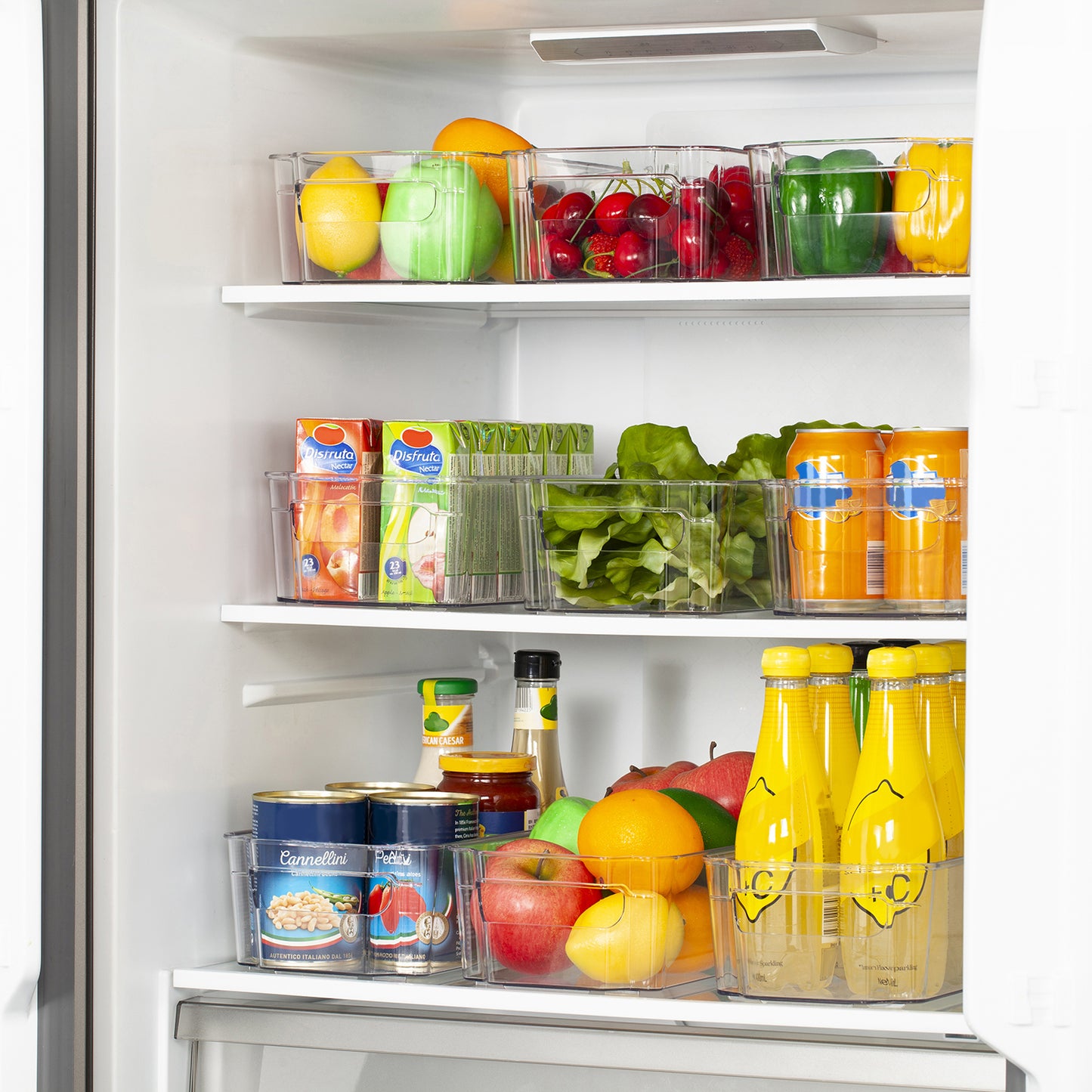 Sindcom Refrigerator Organizer Bins, 8pcs Clear Bins, Pantry Kitchen Organization and Storage, 12.5" Long