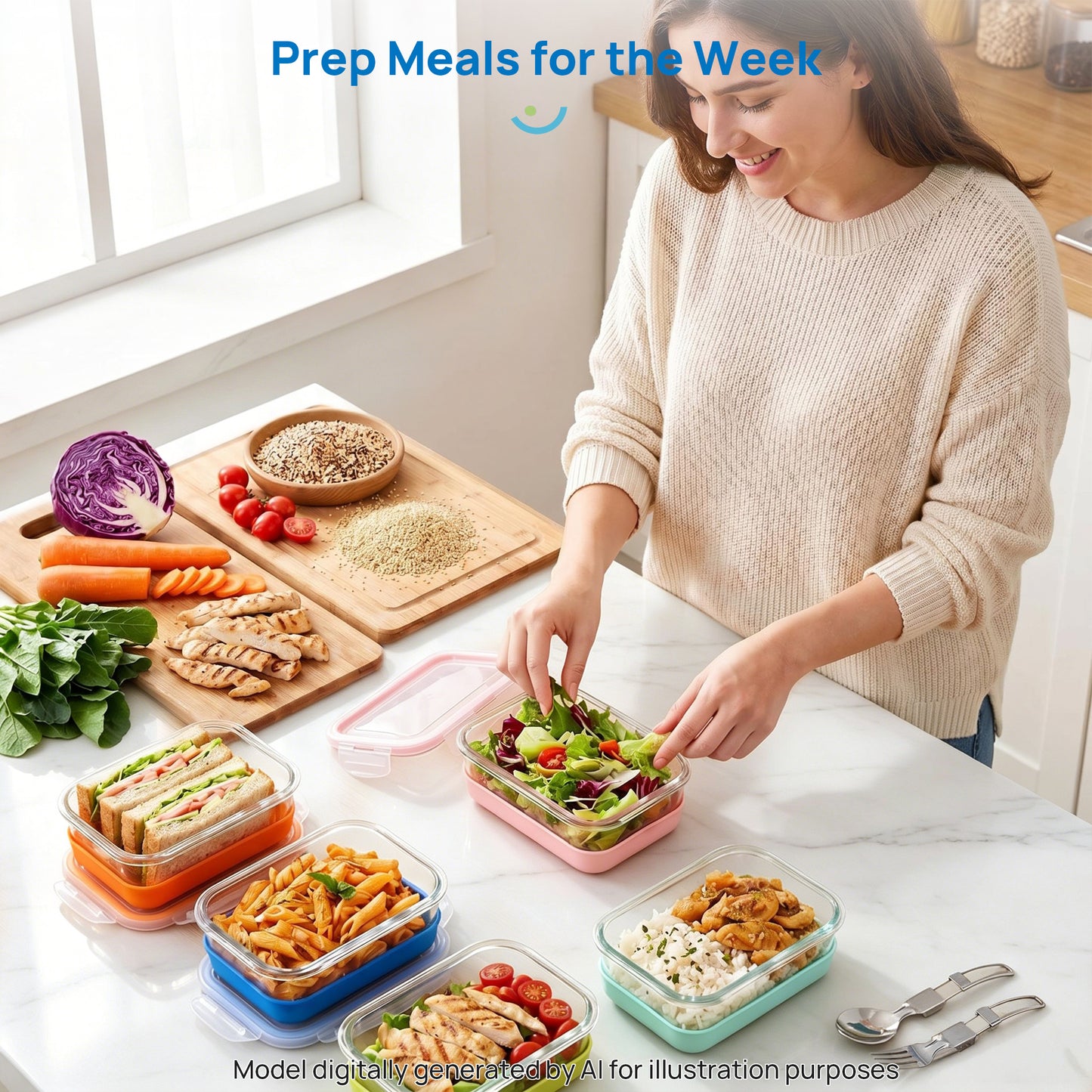 Sindcom 5 Pack 28oz Glass Food Storage Containers Set with Silicone Sleeve，Glass Meal Prep Containers, Lunch containers with Airtight BPA-Free Plastic Lids, Dishwasher, Microwave, and Freezer Safe