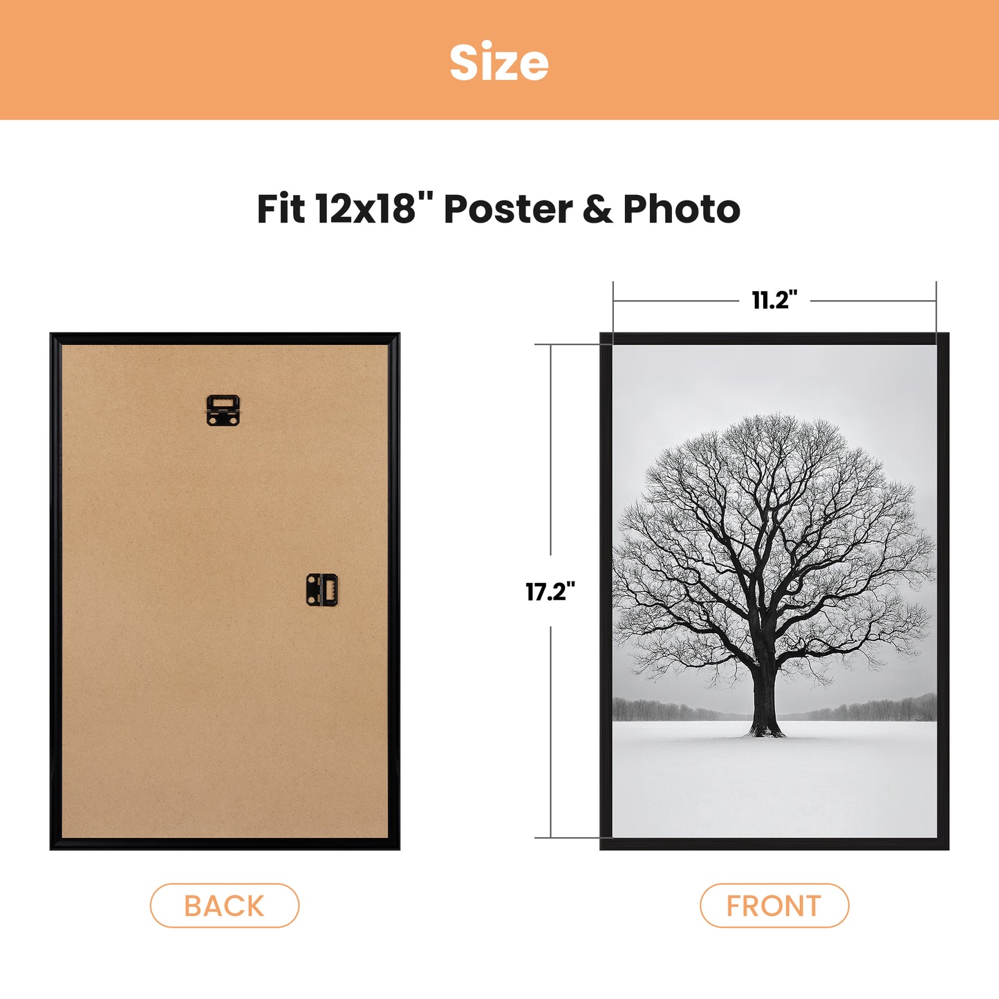 Sindcom 12x18 Picture Frames, Gallery Wall Poster Frames Set of 3, Black