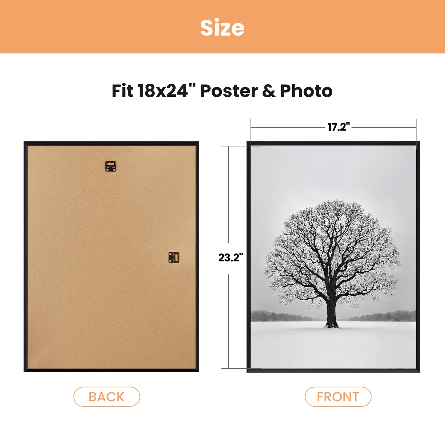 Sindcom 18x24 Picture Frames, Gallery Wall Poster Frames Set of 3, Black
