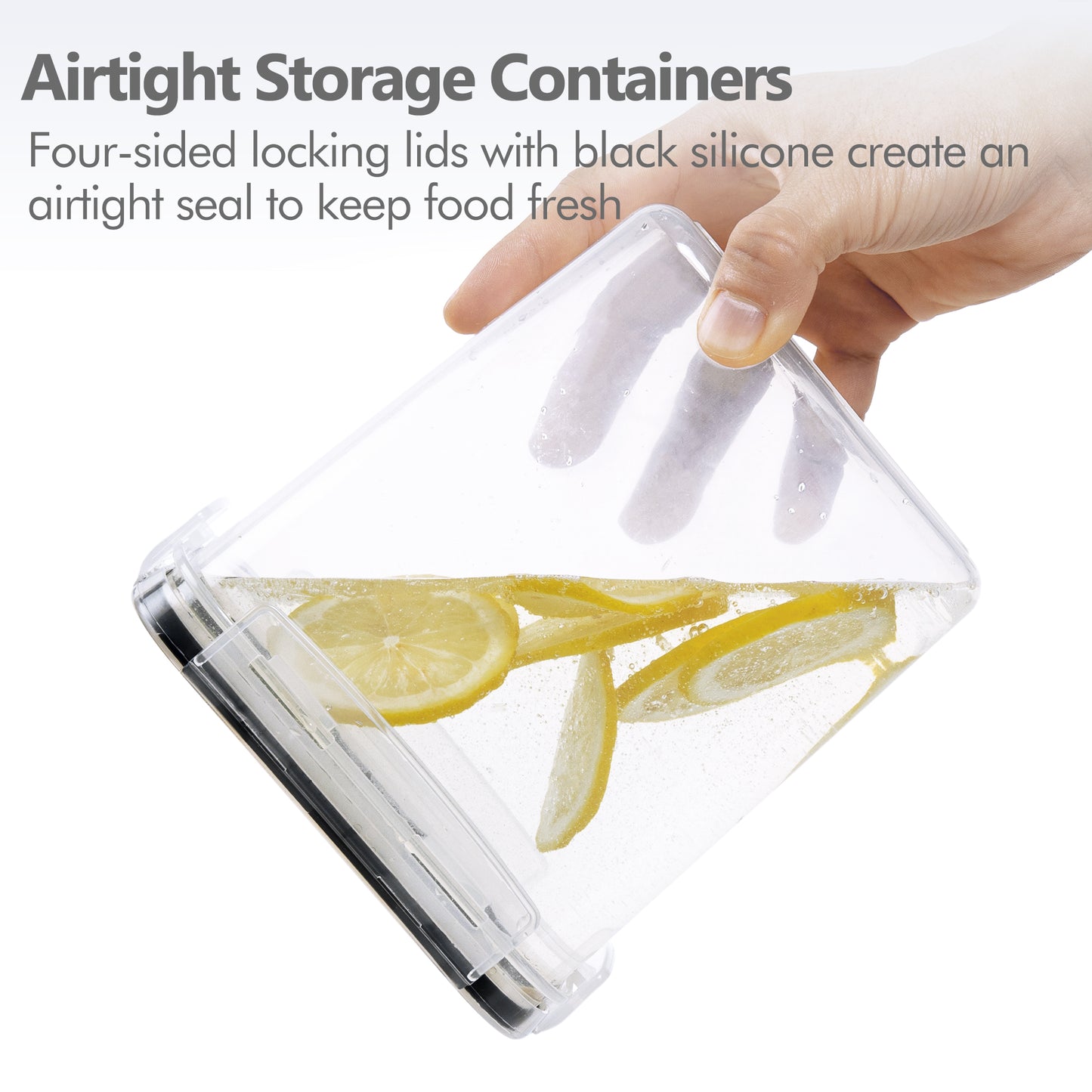 Sindcom Airtight Food Storage Containers Set, 14pcs Plastic Kitchen and Pantry Organization Canisters, Black