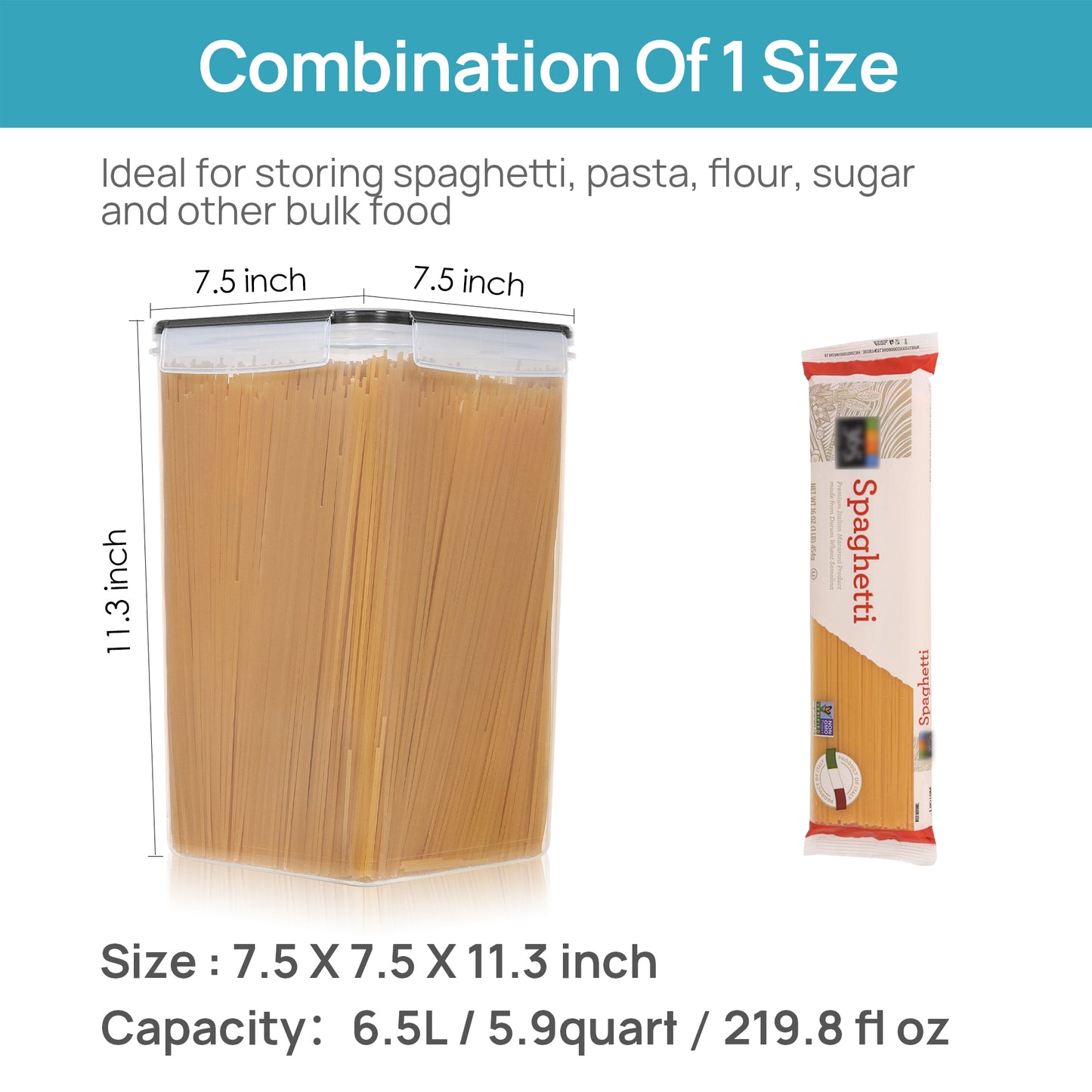 Sindcom 8 pcs Large Airtight Food Storage Containers,Flour Canisters, for Kitchen Organization
