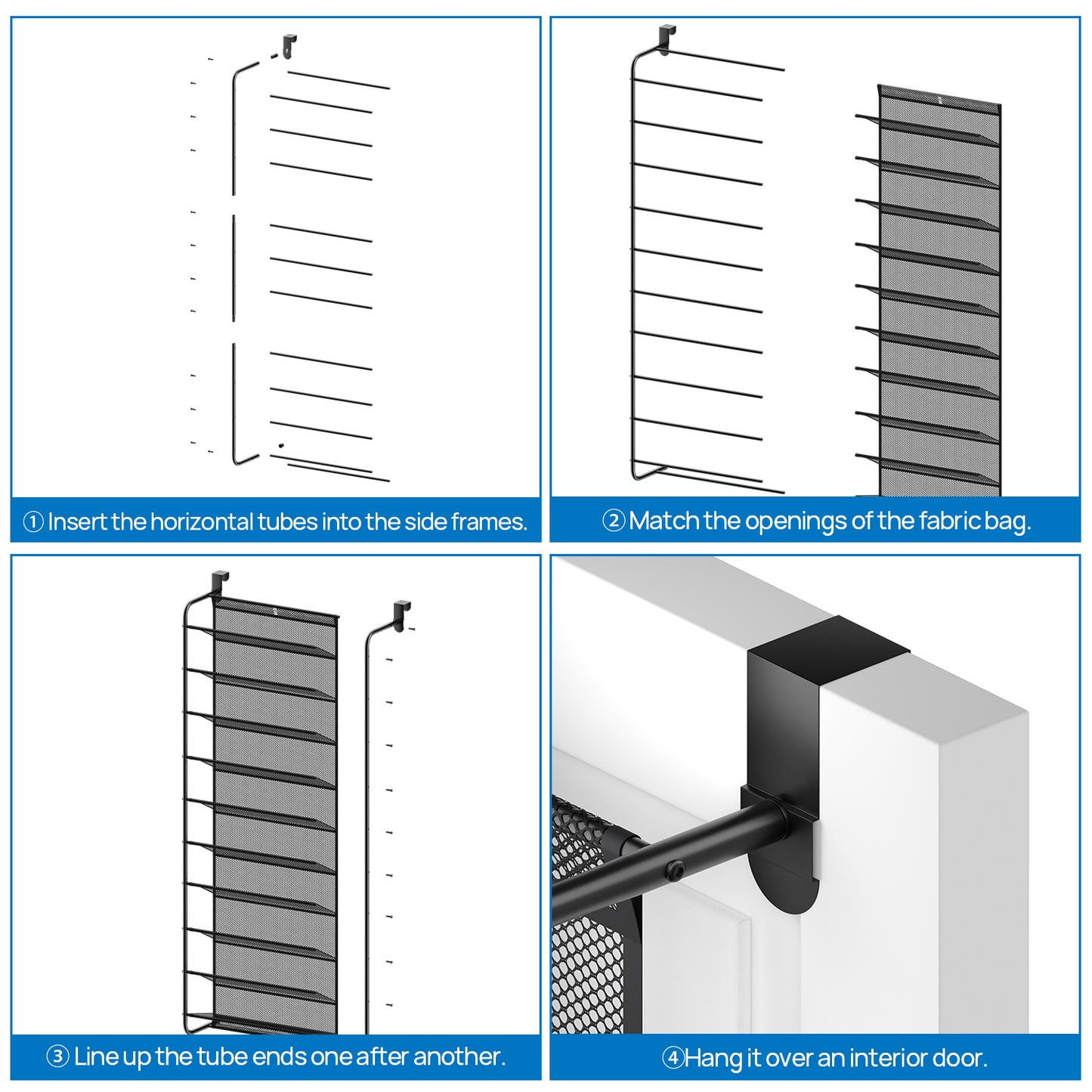 Sindcom 10-Tier over the Door Shoe Rack for 30 Pairs, Metal