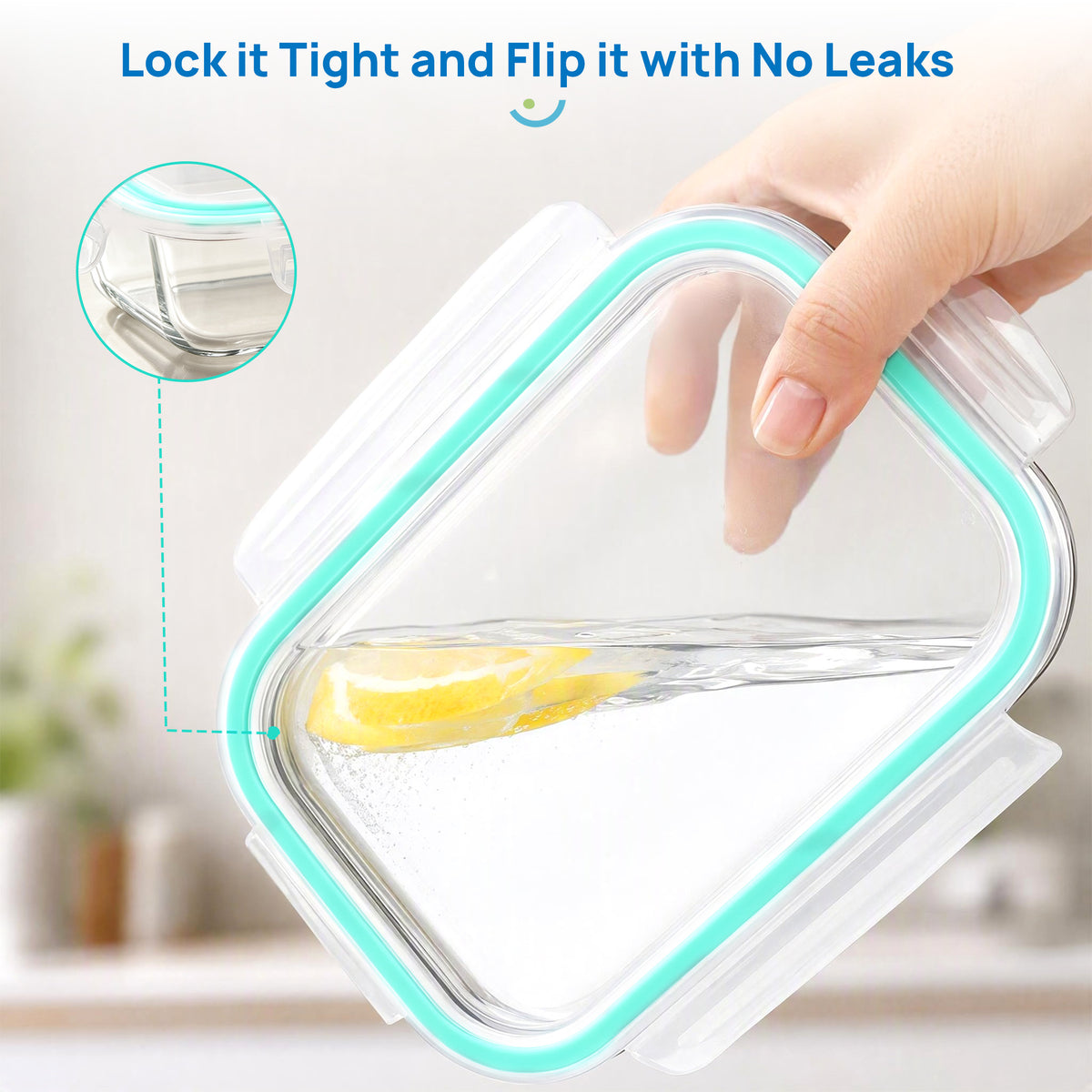 10 Pack 22oz Glass Storage Containers with Lids, Glass Meal Prep Food Container Sets with Snap Airtight Lids for Microwave, Oven, Freezer and Dishwasher