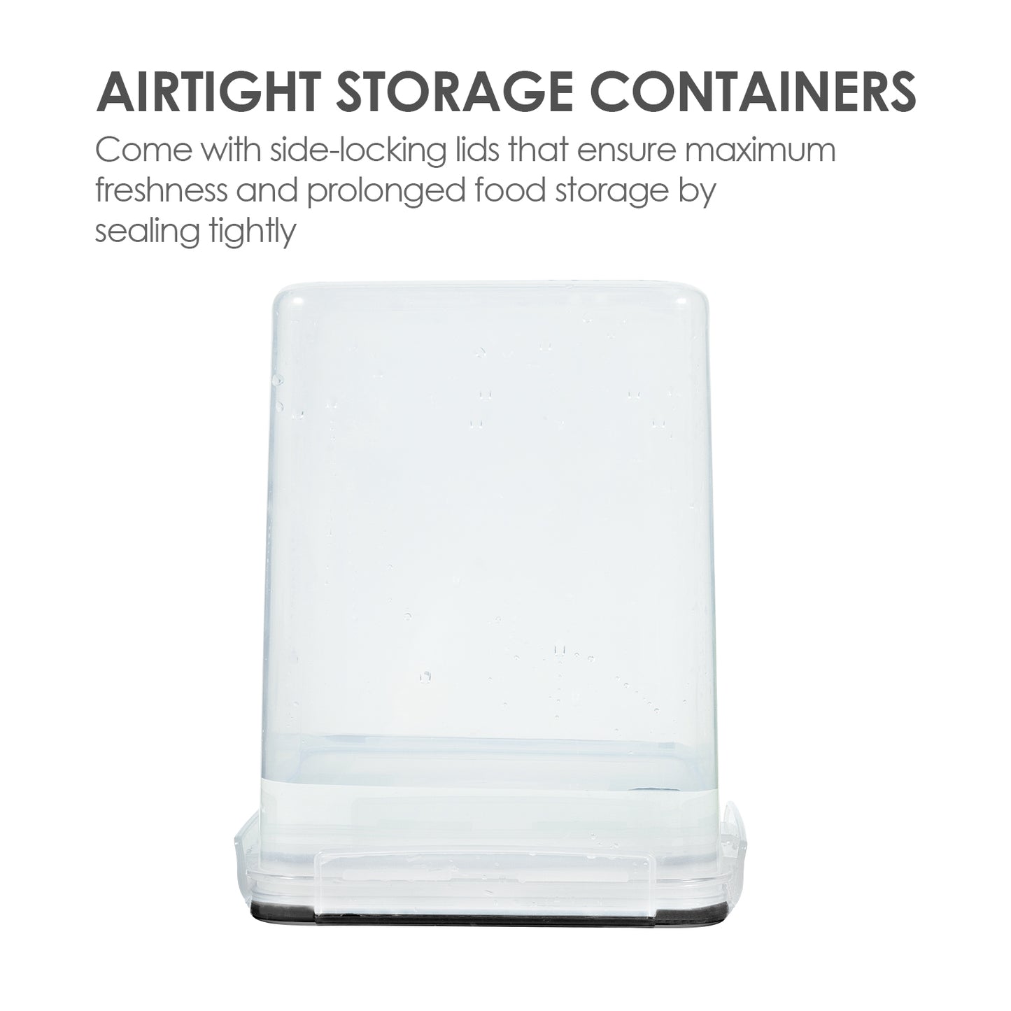 Sindcom 4 PCS Large Food Storage Containers 5.2L / 175oz, 4 Pieces BPA Free Plastic Airtight Canisters for Flour, Sugar, Baking Supplies, Rice with Lids, 4 Measuring Cups and 24 Labels, Black