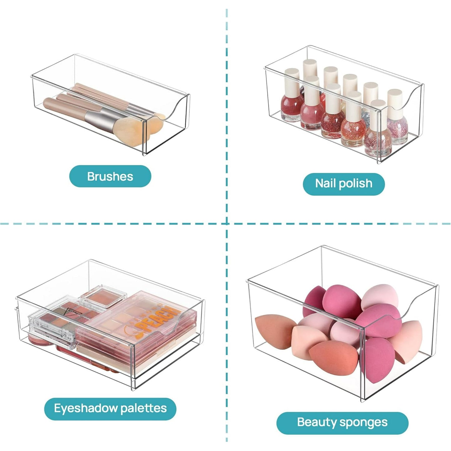 Sindcom Acrylic Organizer with 9 Drawers,Clear Storage Drawers,Organizer Bins for Makeup,Cosmetics,Beauty Supplies