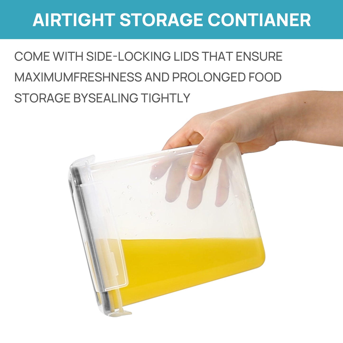Sindcom Airtight Food Storage Containers 16 Pcs/1.6L- Plastic BPA Free Kitchen Pantry Storage Containers, Black