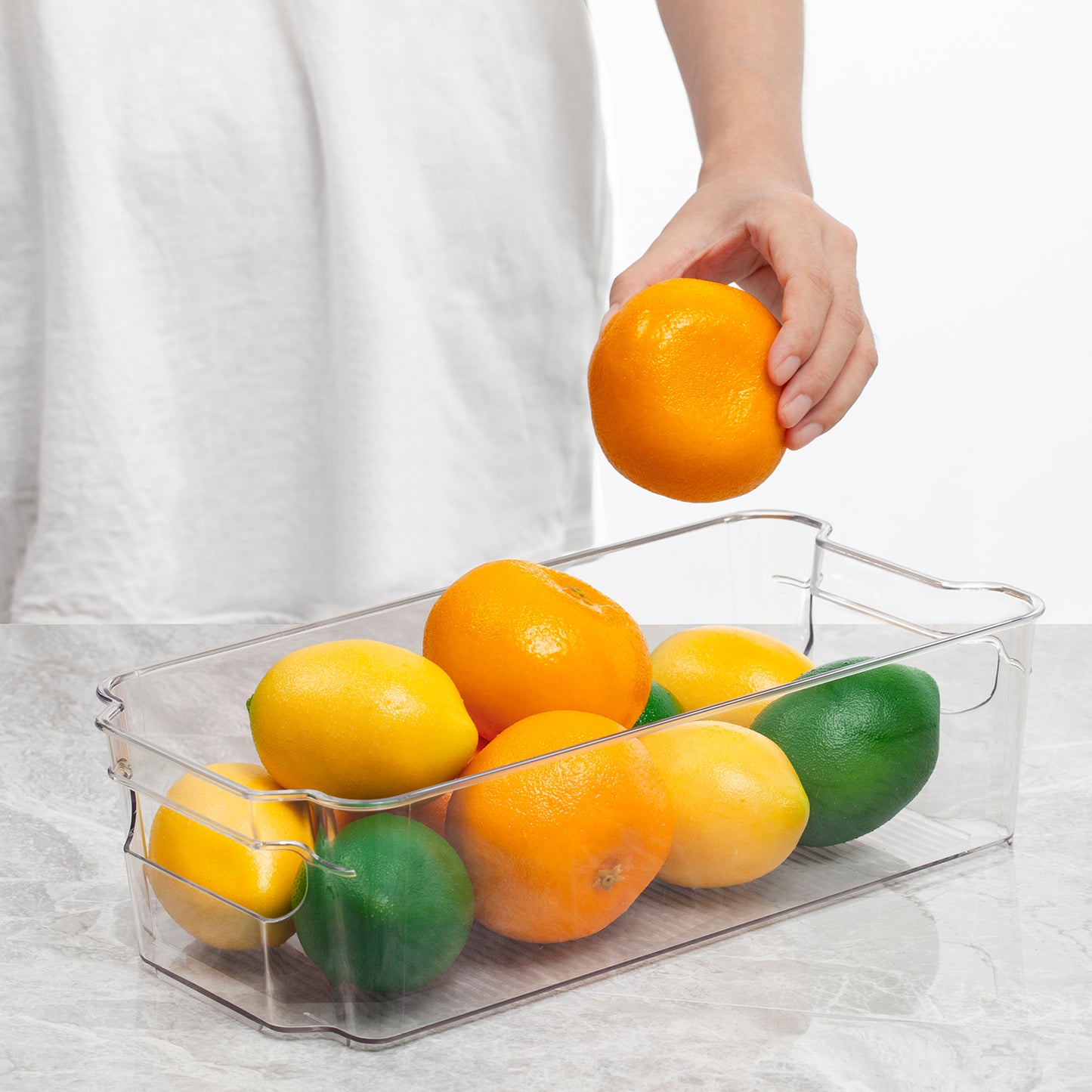Sindcom Refrigerator Organizer Bins, 8pcs Clear Bins, Pantry Kitchen Organization and Storage, 12.5" Long
